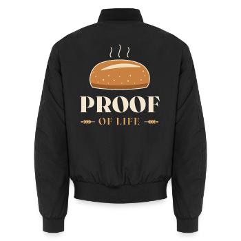 Proof of Life Bäckerei-Grafik - Unisex Bomberjacke - Schwarz - Hinten - AI Model Male 185 light (185cm)