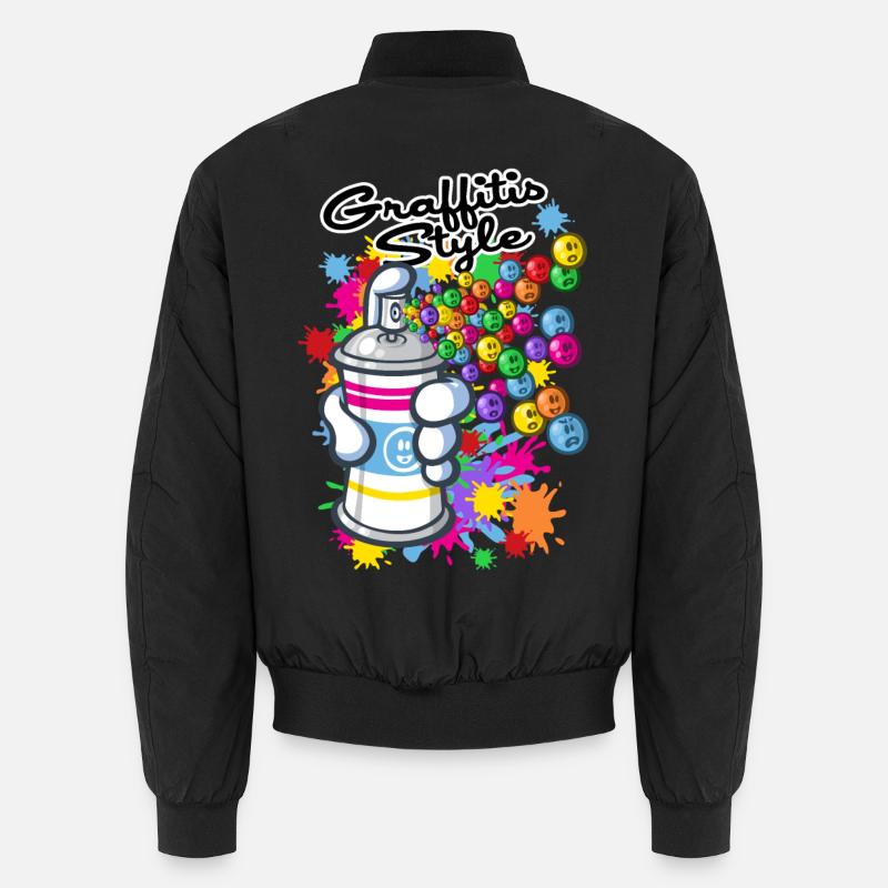 Graffitis and cartoon - Unisex Bomber Jacket - black