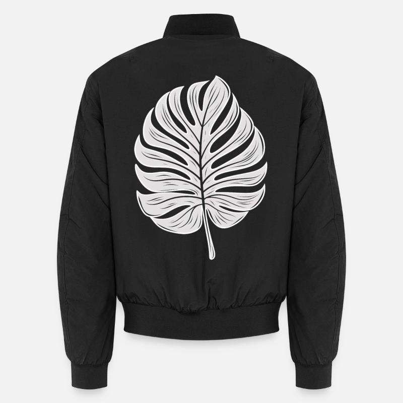 Cool Monstera Leaf, Plants Motif Unisex Bomber Jacket