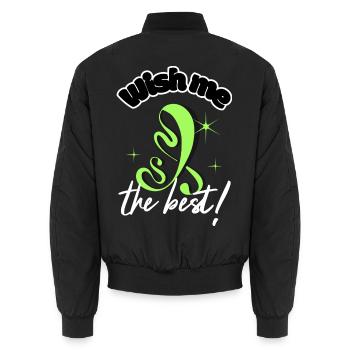 Wünsch mir das Beste zur Motivation - Unisex Bomberjacke - Schwarz - Hinten - AI Model Male 185 light (185cm)