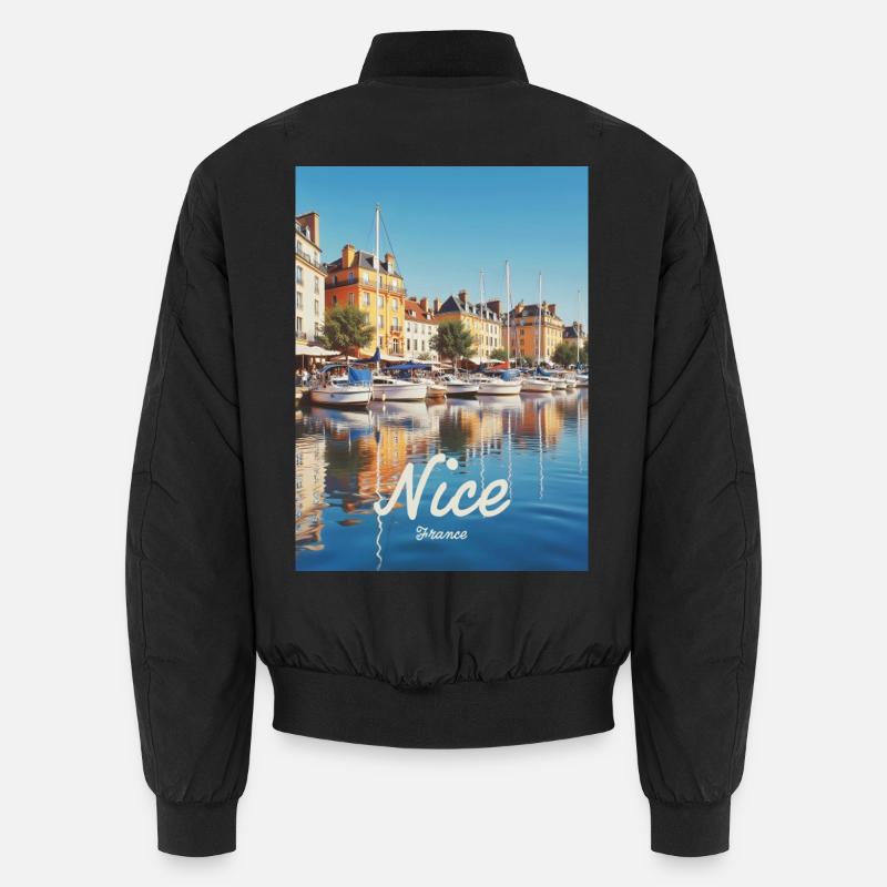 Nice Hafen von Nizza Unisex Bomberjacke
