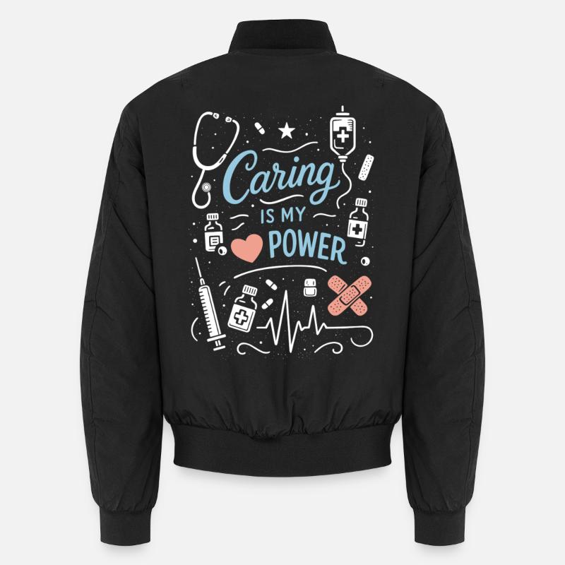 Pflege Beruf Caring is my Power Unisex Bomberjacke