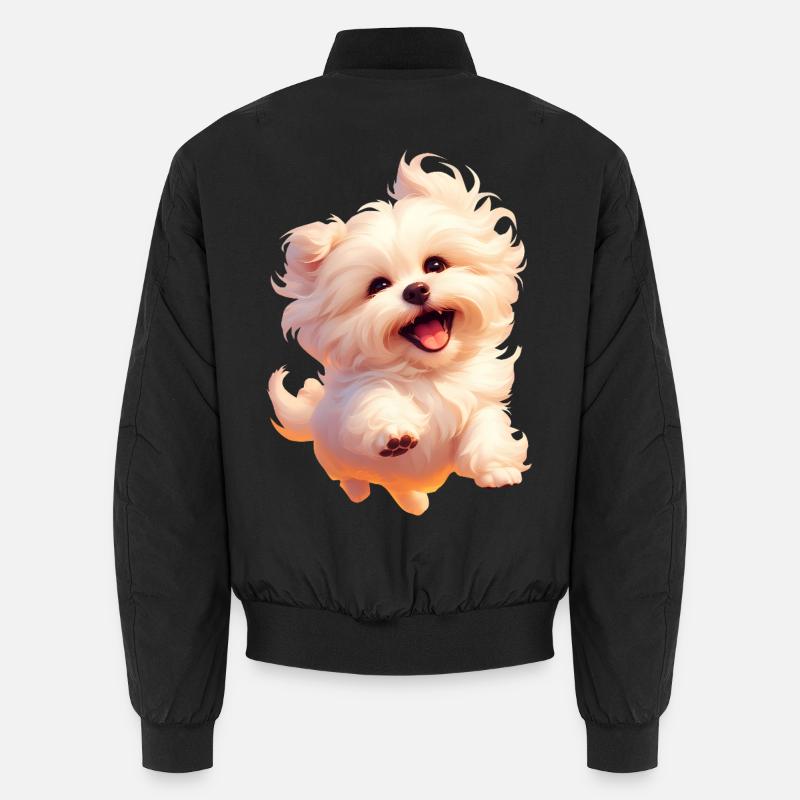🐾 Chiot maltais 3 🐾 - Bomber unisexe - noir