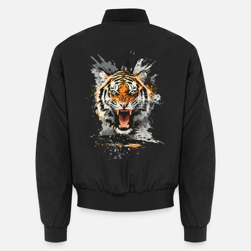 Tiger Head Predator Nature Wilderness Splash Unisex Bomber Jacket