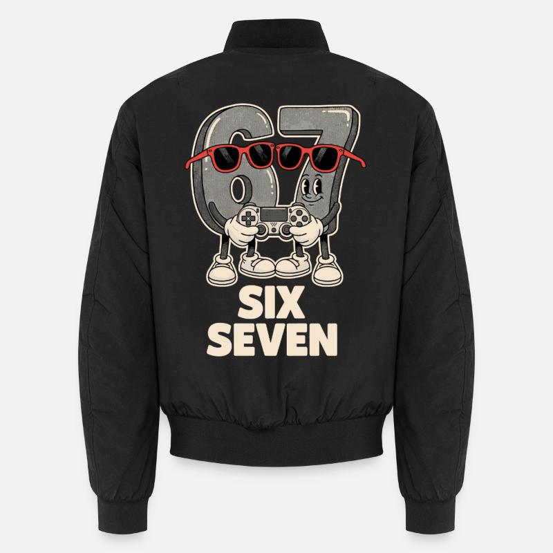 6 7 Six Seven Meme Aura Points Gaming Cute Unisex Bomber Jacket