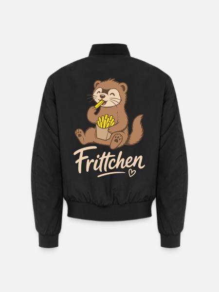 Frettchen Pommes Frittchen - Unisex Bomberjacke - Schwarz