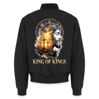 King Of Kings Cross Faith - Unisex Bomberjacke - Schwarz - Hinten - AI Model Male 185 light (185cm)