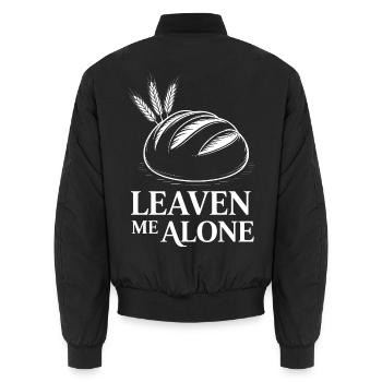 Leave Me Alone Brot Silhouette - Unisex Bomberjacke - Schwarz - Hinten - AI Model Male 185 light (185cm)