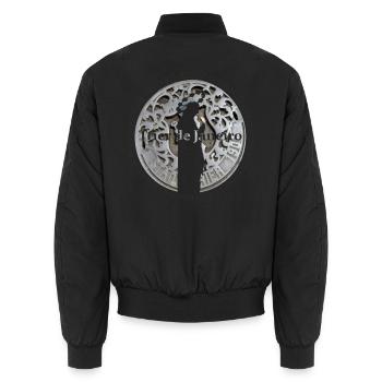 Säulenmarie - Unisex Bomberjacke - Schwarz - Hinten - AI Model Male 185 light (185cm)