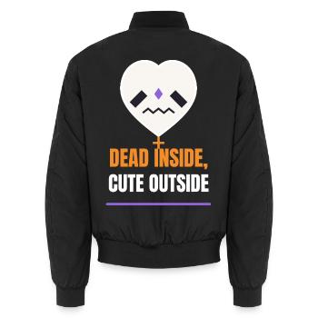 Tot im Inneren, süß draußen Herz-Tee - Unisex Bomberjacke - Schwarz - Hinten - AI Model Male 185 light (185cm)