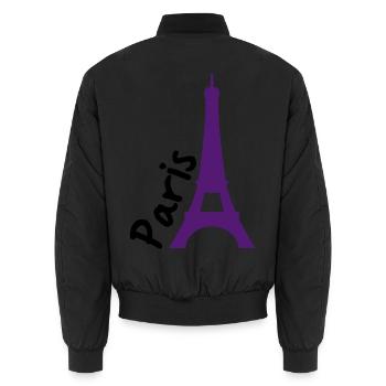 paris voyage - Bomber unisexe - noir - Dos - AI Model Male 185 light (185cm)