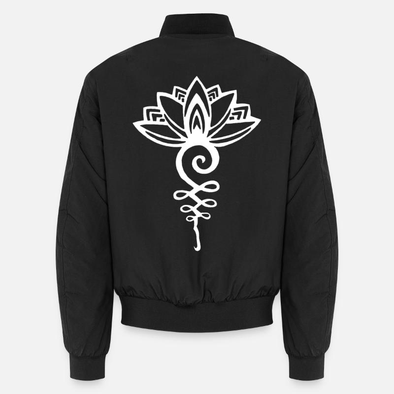 Eternal white lotus - Unisex Bomber Jacket - black