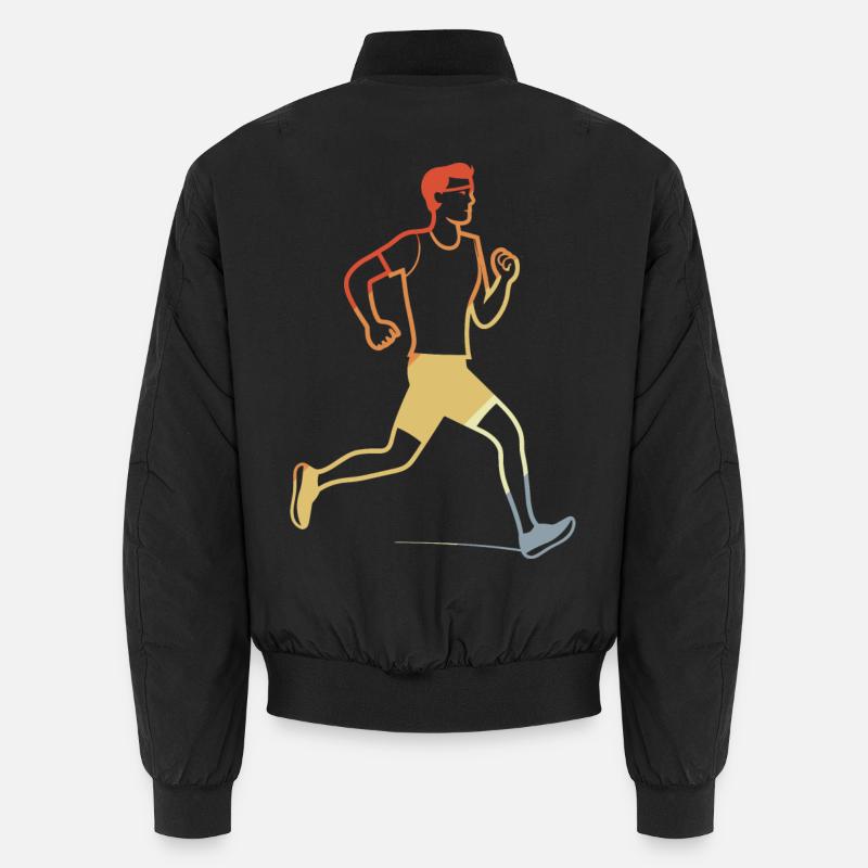 Retro Jogger Sketch - Unisex Bomber Jacket - black