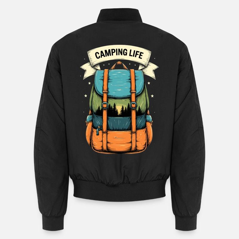 Camping Life Adventure Backpack Shirt Unisex Bomber Jacket