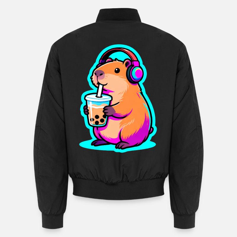 Mignon Capybara Bubble Tea Kawaii Animal Gift Bomber unisexe