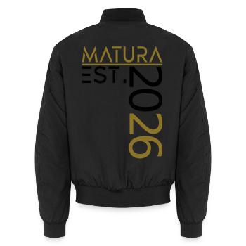 Matura 2026 - Unisex Bomber Jacket - black - Back - AI Model Male 185 light (185cm)