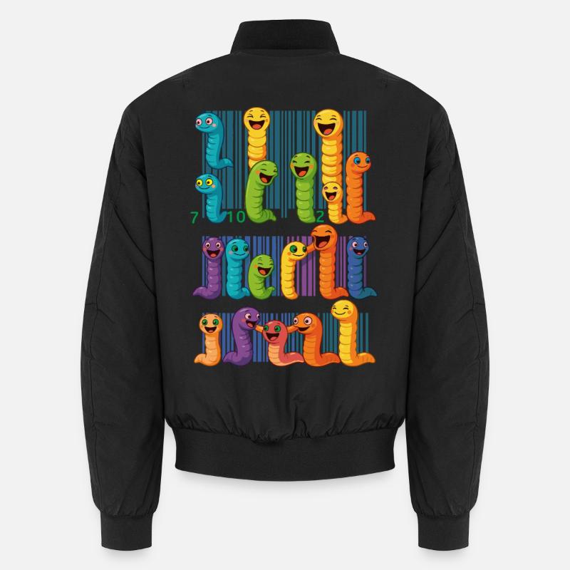 Bunte Wurm-Barcode-Kollektion Unisex Bomberjacke