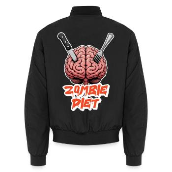 Zombie Brain Halloween - Unisex Bomberjacke - Schwarz - Hinten - AI Model Male 185 light (185cm)