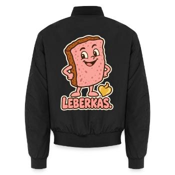 Leberkas Kostüm Paar - Unisex Bomberjacke - Schwarz - Hinten - AI Model Male 185 light (185cm)
