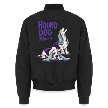 Hound Dog Mama - Unisex Bomberjacke - Schwarz - Hinten - AI Model Male 185 light (185cm)