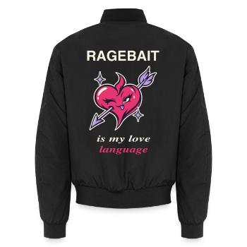 Ragebait is my Love Language Jugendwort 2026 Paar - Unisex Bomberjacke - Schwarz - Hinten - AI Model Male 185 light (185cm)