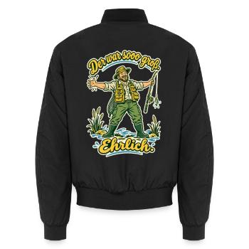 Angler Der war sooo groß - Unisex Bomberjacke - Schwarz - Hinten - AI Model Male 185 light (185cm)