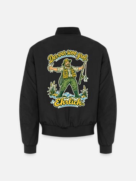Angler Der war sooo groß - Unisex Bomberjacke - Schwarz