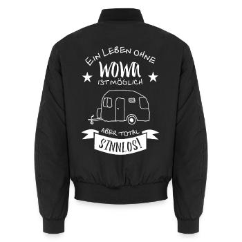 ein leben ohne wowa - Unisex Bomberjacke - Schwarz - Hinten - AI Model Male 185 light (185cm)