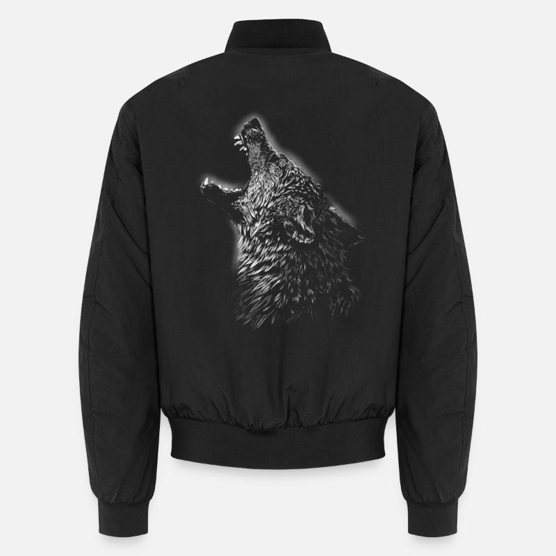 wolf - Unisex Bomber Jacket - black