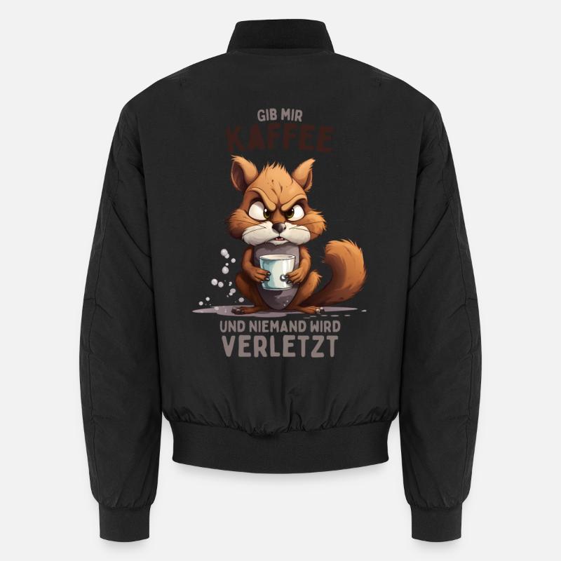 Wütendes Eichhörnchen mit Kaffee Unisex Bomberjacke