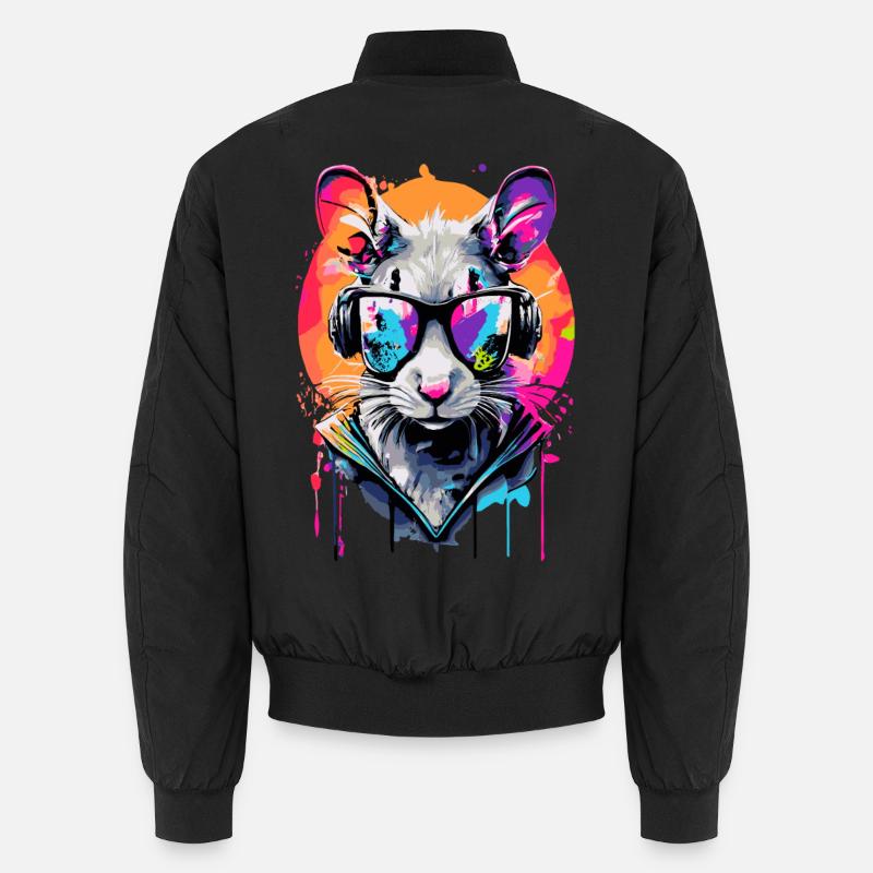 Kangaroo Colorful - Retro Kangaroo Sunglasses Unisex Bomber Jacket