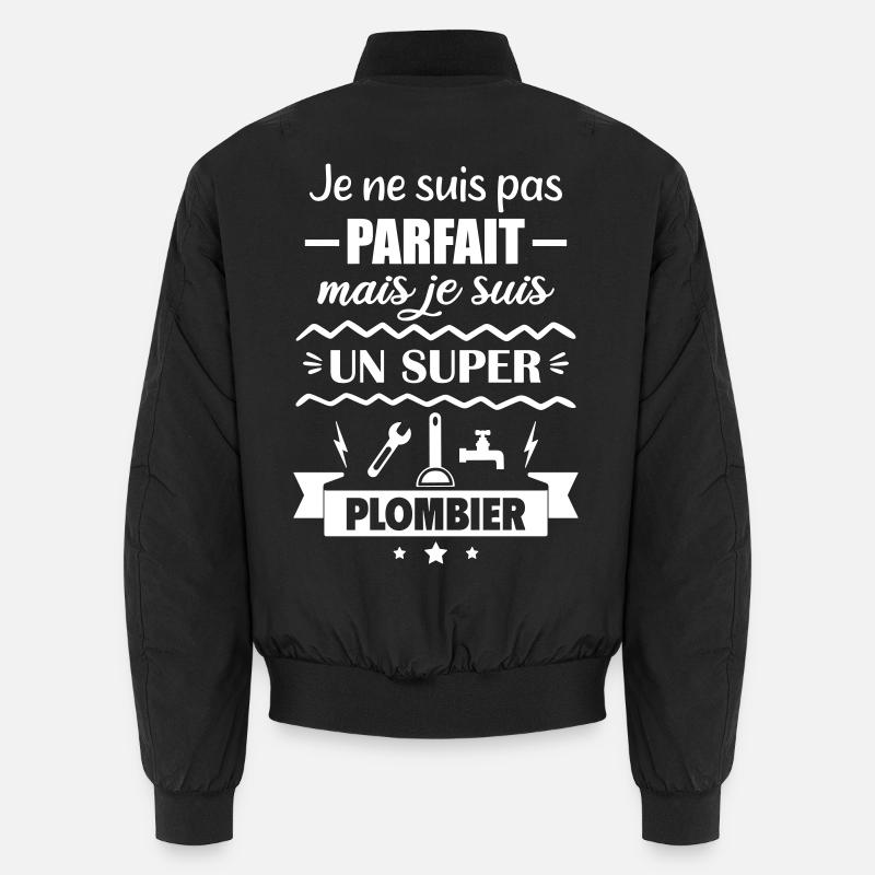 Not perfect but great plumber - Unisex Bomber Jacket - black