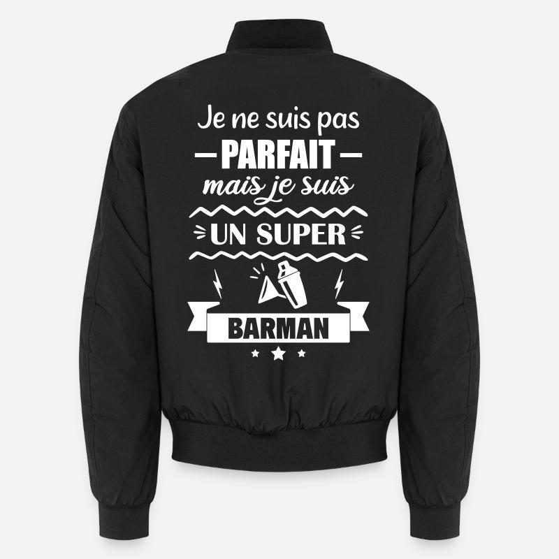 Not perfect but great bartender - Unisex Bomber Jacket - black