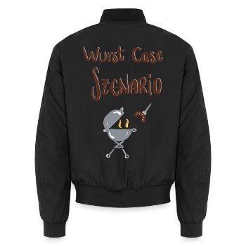 Wurst Case Szenario - Unisex Bomberjacke - Schwarz - Hinten - AI Model Male 185 light (185cm)