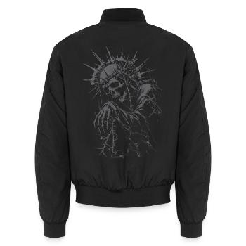 Undead Priest with Crown of Thorns Gothic - Unisex Bomber Jacket - black - Back - AI Model Male 185 light (185cm)