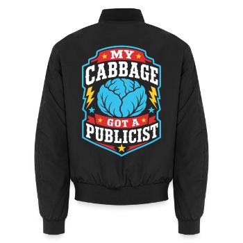 My Cabbage Core Publicist - Unisex Bomberjacke - Schwarz - Hinten - AI Model Male 185 light (185cm)