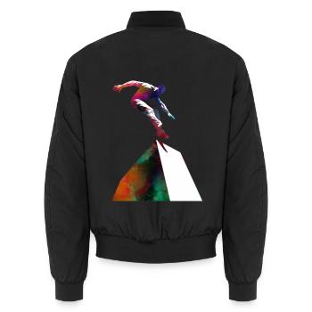 Parkour-Sportkunst - Unisex Bomberjacke - Schwarz - Hinten - AI Model Male 185 light (185cm)