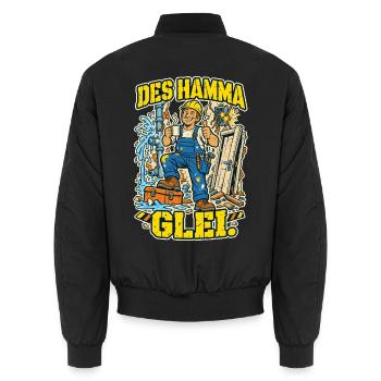 Des hamma glei Handwerker - Unisex Bomberjacke - Schwarz - Hinten - AI Model Male 185 light (185cm)
