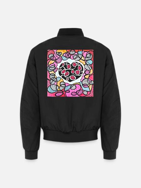 Auffällige rosa Herzen - Unisex Bomberjacke - Schwarz