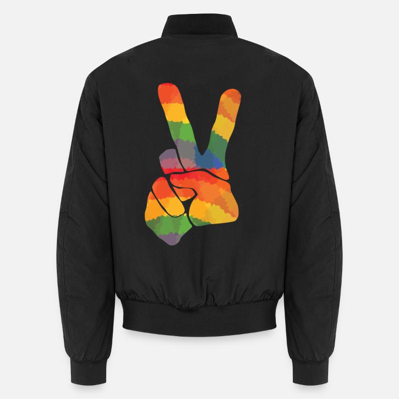 Colored peace sign Unisex Bomber Jacket