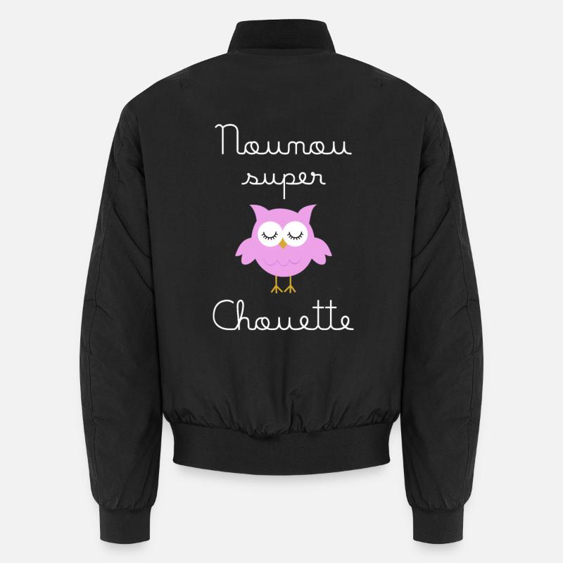 Nanny Super Eule (in weiß geschrieben) Unisex Bomberjacke
