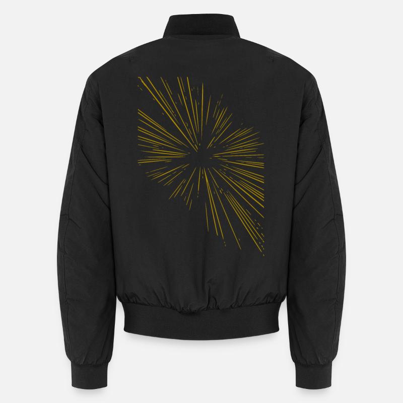 Abstract rays / gold / pattern / line - Unisex Bomber Jacket - black