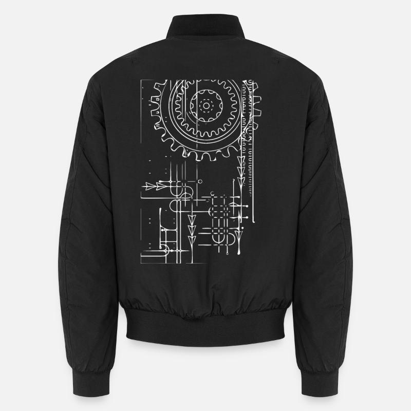 Gear (white) - Unisex Bomber Jacket - black