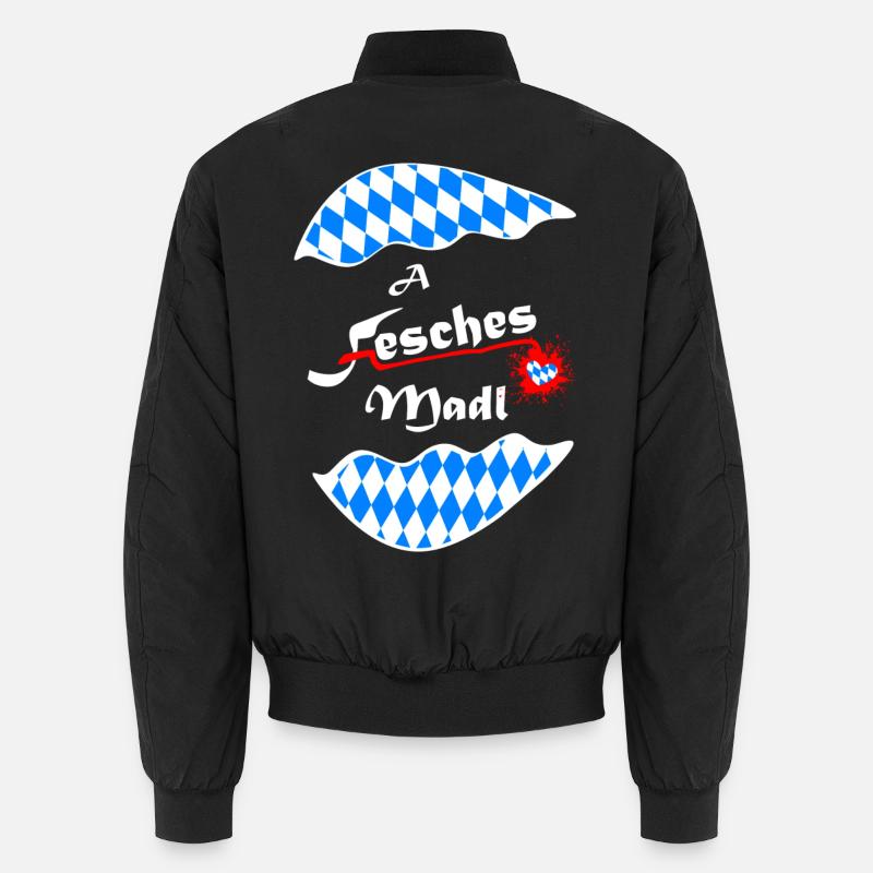 Herz Bavarian Design - Unisex Bomberjacke - Schwarz