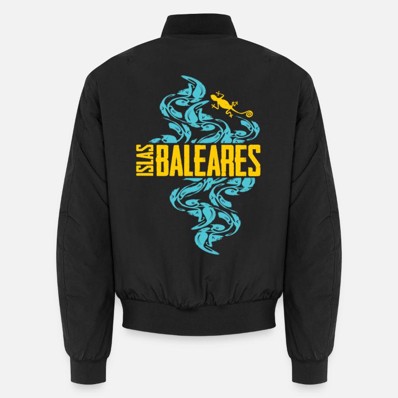 Balearic Islands Waves Pattern Unisex Bomber Jacket