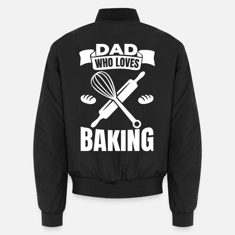Papa, der gerne backt - Unisex Bomberjacke - Schwarz