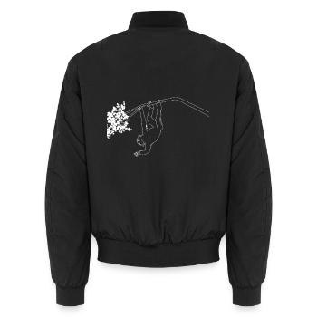 Singe lineart - Bomber unisexe - noir - Dos - AI Model Male 185 light (185cm)