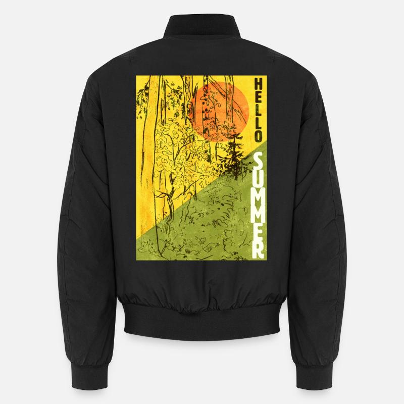 HELLO SUMMER - Unisex Bomber Jacket - black