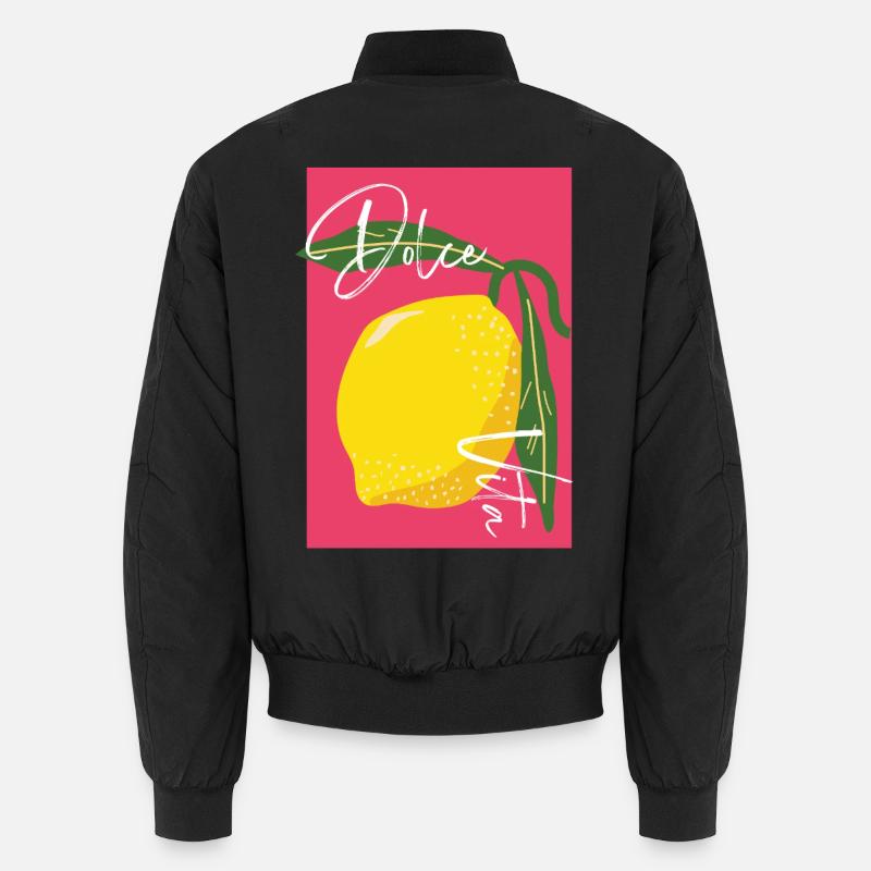 Lemon avec Écriture Artisanal Dolce Vita Bomber unisexe