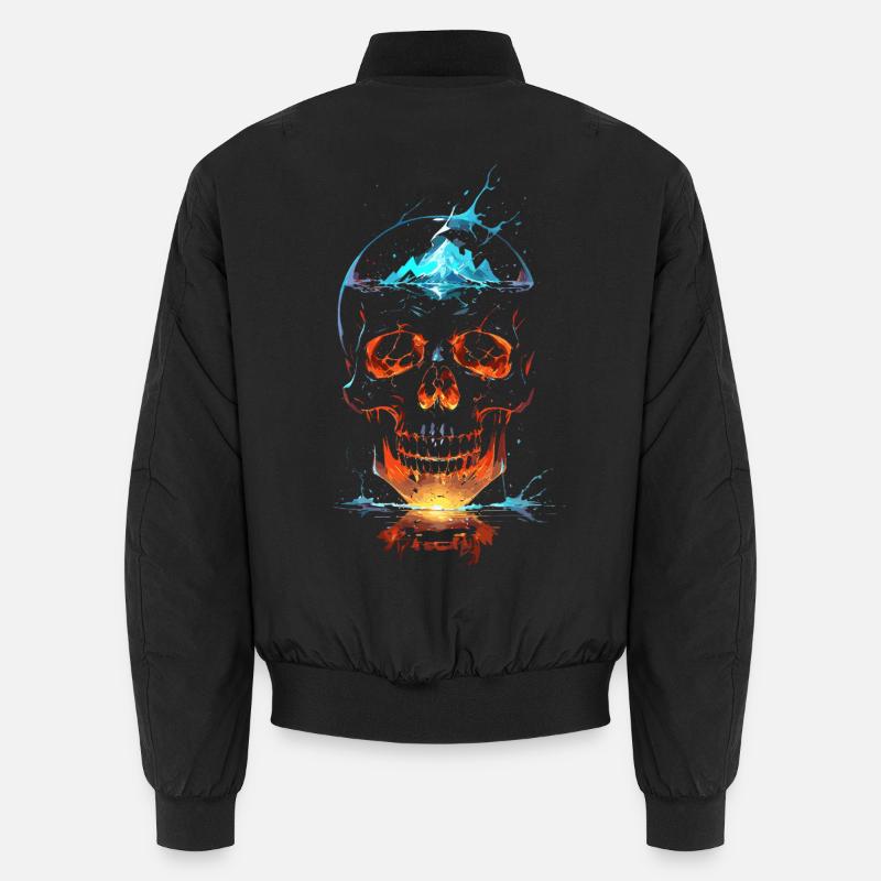 Crâne de Feu et Glace Éclatant Bomber unisexe